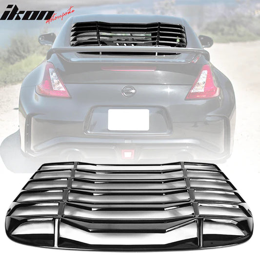 Rear Window Scoop Louver Cover for Nissan 370Z Coupe 2009-2020 - GLOSSY BLACK