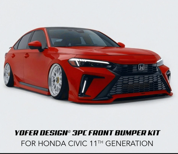 Yofer Design Front Bumper Full Replacement Kit With Tinted Sequential Switch-Back DRL [2022-2026 Honda Civic]