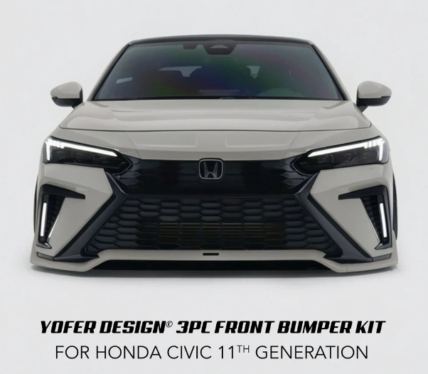 Yofer Design Front Bumper Full Replacement Kit With Tinted Sequential Switch-Back DRL [2022-2026 Honda Civic]