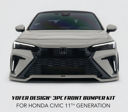 Yofer Design Front Bumper Full Replacement Kit With Tinted Sequential Switch-Back DRL [2022-2026 Honda Civic]