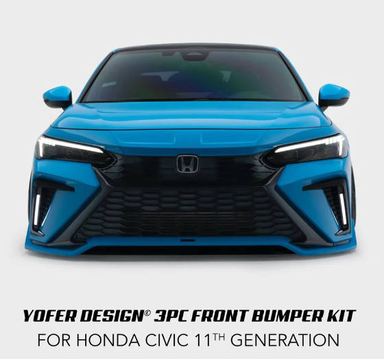 Yofer Design Front Bumper Full Replacement Kit With Tinted Sequential Switch-Back DRL [2022-2026 Honda Civic]