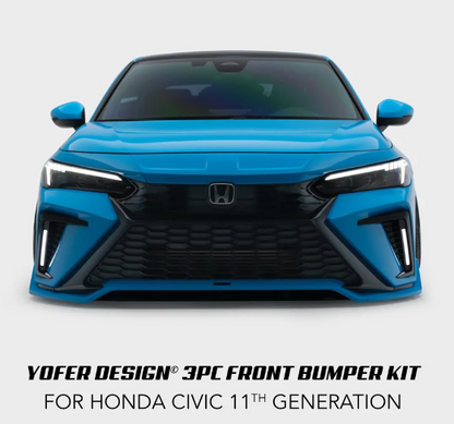 Yofer Design Front Bumper Full Replacement Kit With Tinted Sequential Switch-Back DRL [2022-2026 Honda Civic]
