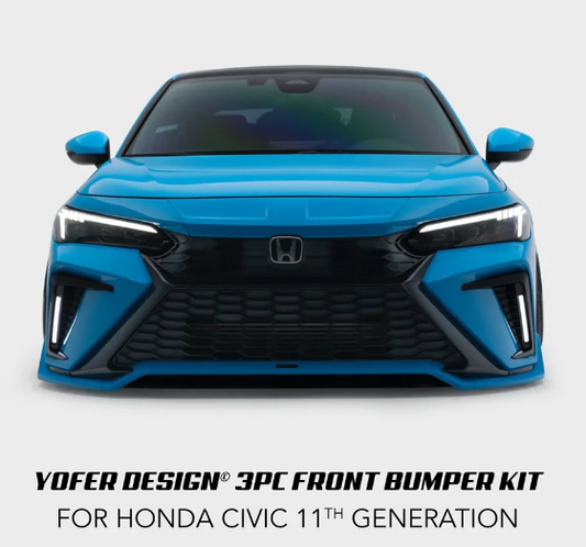 Yofer Design Front Bumper Full Replacement Kit With Tinted Sequential Switch-Back DRL [2022-2026 Honda Civic]